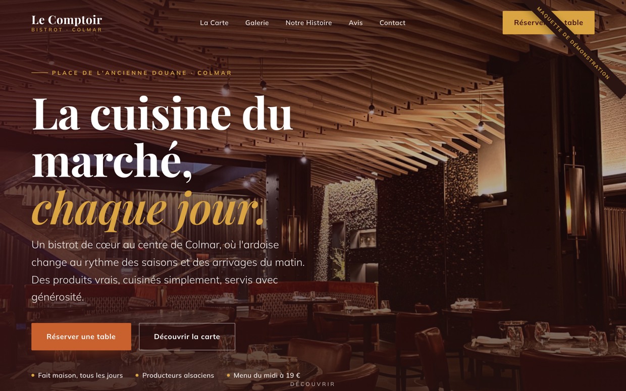 Site Le Comptoir, bistrot